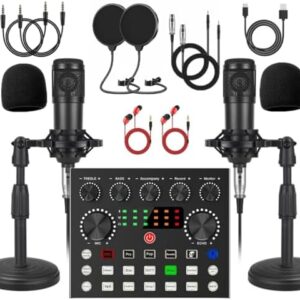 V8s for 2, V8s Voice Changer with BM-800 Podcast Microphone Bundle - Studio Condenser Microphone Perfect for Podcasting, Recording, Singing, Streaming and Gaming : Musical Instruments